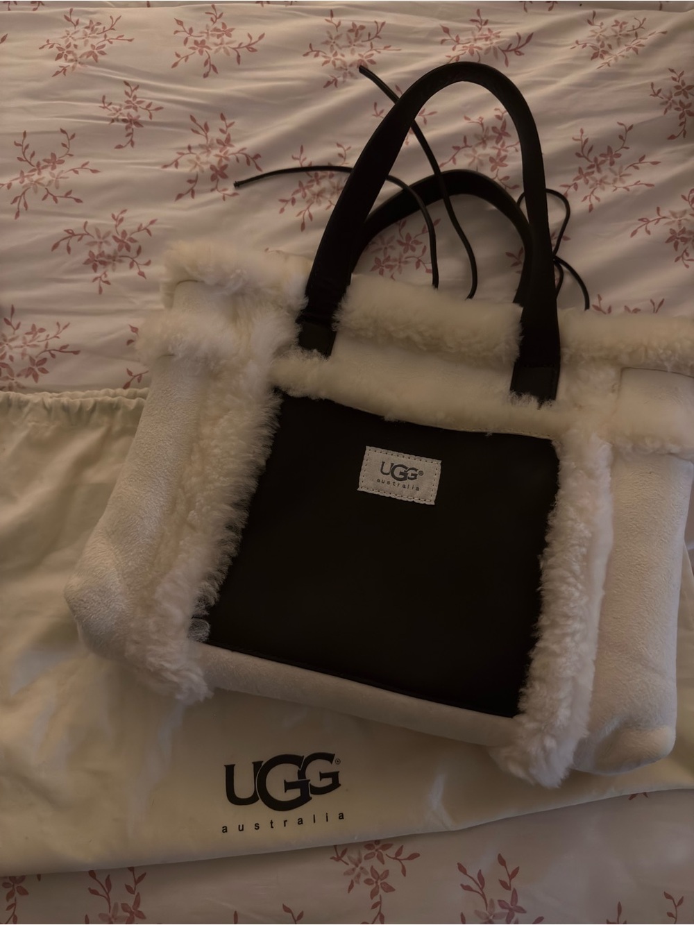 UGG Cream and Brown Shearling Tote